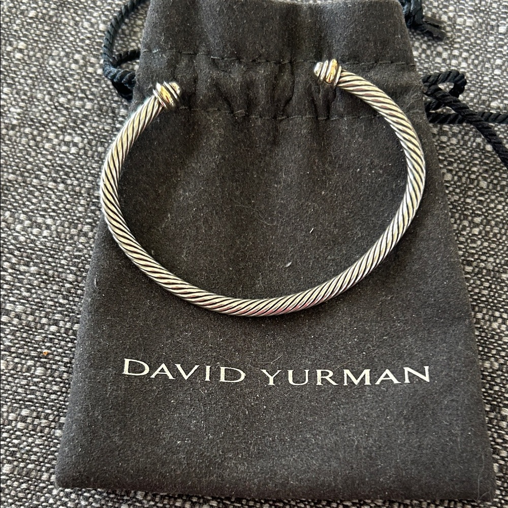 David Yurman Silver and Gold  Cable Bracelet